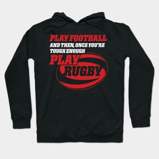 Funny Play Rugby Design Hoodie